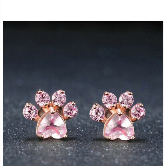 Gorgeous Rose Gold Pink Sapphire Stud Earrings New - Picture 2 of 3